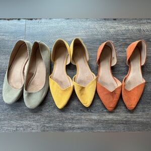 Old Navy Women’s Flats, Slip on Shoes Size 10, Green, Yellow, and Burnt Orange